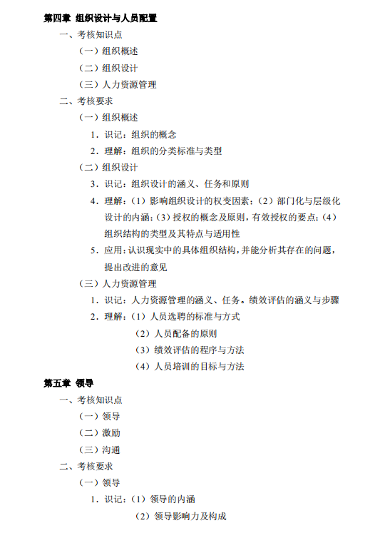 怀化学院2021年专升本《管理学原理》课程考试大纲