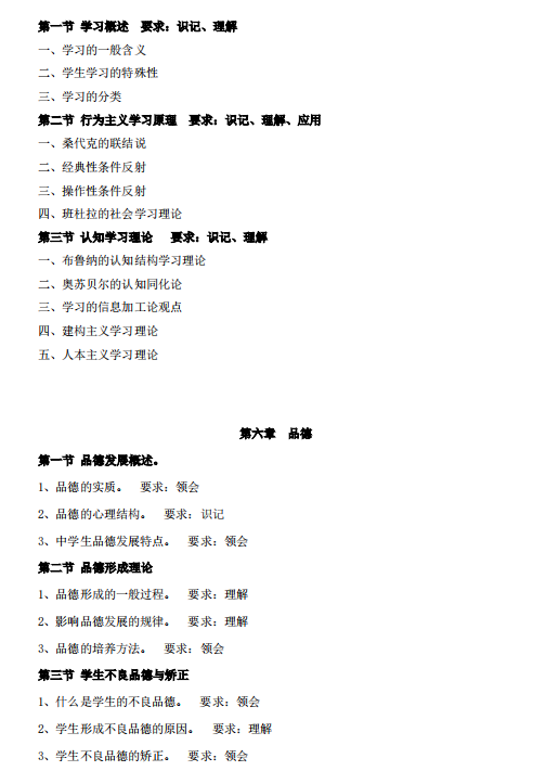 怀化学院2021年专升本《心理学》课程考试大纲