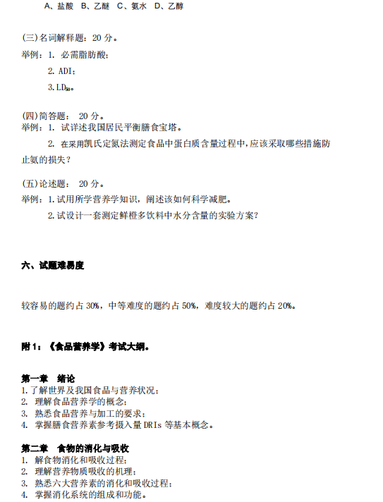 怀化学院2021年专升本《食品质量与安全专业课》课程考试大纲