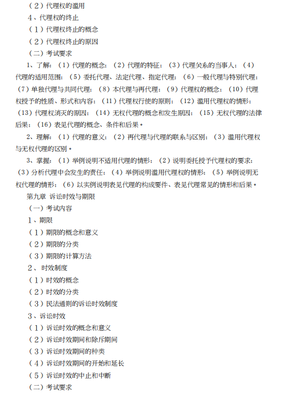 怀化学院2021年专升本《民法学考纲》课程考试大纲
