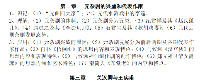吉首大学2021年专升本《中国文学史》课程考核大纲